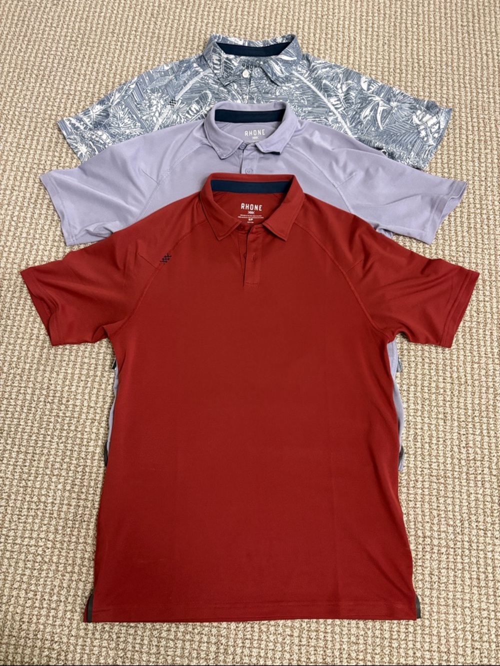 RHONE Men's Delta Pique Polo Small Lot of 3